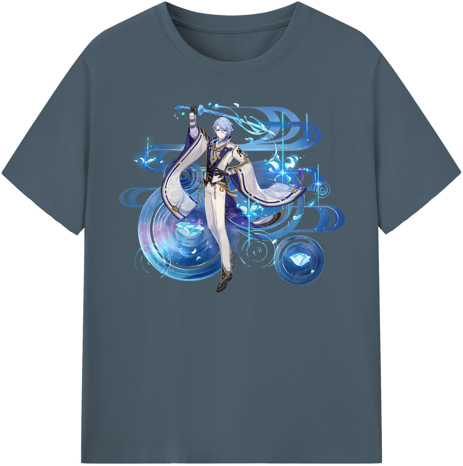 げんし神 神里綾人 かみさとあやと genshin Kamisato Ayato 綿100％半袖Tシャツ（フロントプリント）